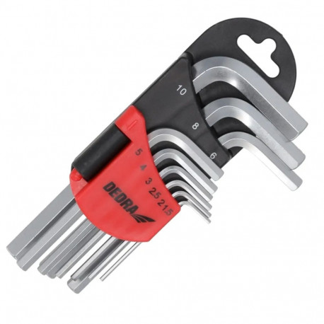 Kuuskantvõtmed lühikesed 1.5-10mm 9tk komplekt, CrV