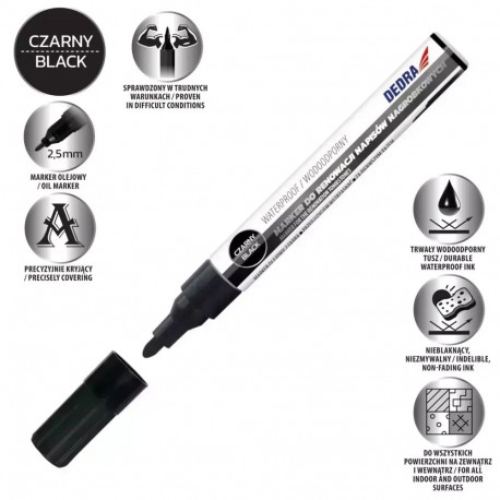 Marker do renowacji napisów nagrobkowych czarny, 1szt