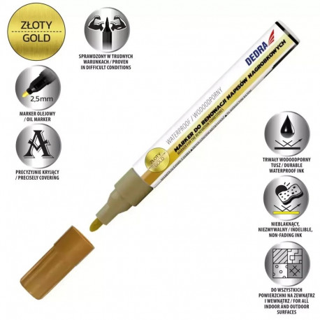 Marker do renowacji napisów nagrobkowych złoty, 1szt
