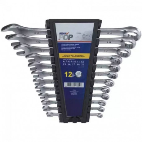 Lehtsilmusvõtmete komplekt 12-osaline CrV 6-14, 17, 19, 22mm