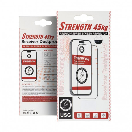 Tempered Glass ULTRA STRONG 45kg for IPHONE 15 / 16