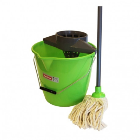 String mop set with bucket 12L SAUBER (mop + handle + bucket)