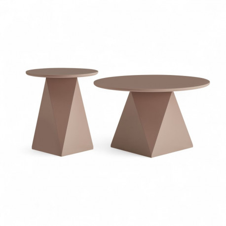 Diivanilaud AURA 2tk ø50/80 cm, pruun