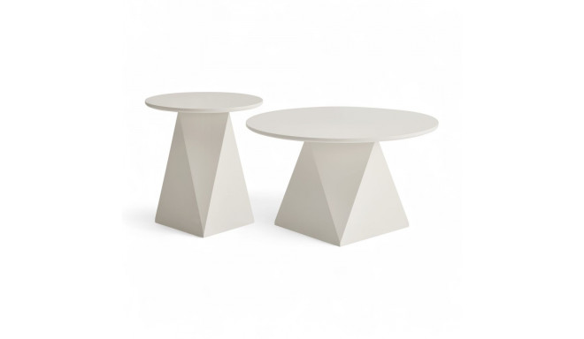 Diivanilaud AURA 2 tk ø50/80 cm, kreem/valge