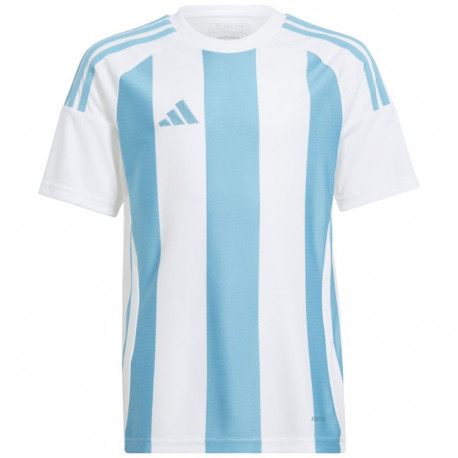 adidas laste spordisärk Striped 24 Jersey IW2137 128cm, valge-helesinine