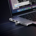 HUB Ugreen CM380 2xUSB C - HDMI/2xUSB 3.0/SD TF/USB C PD - gray
