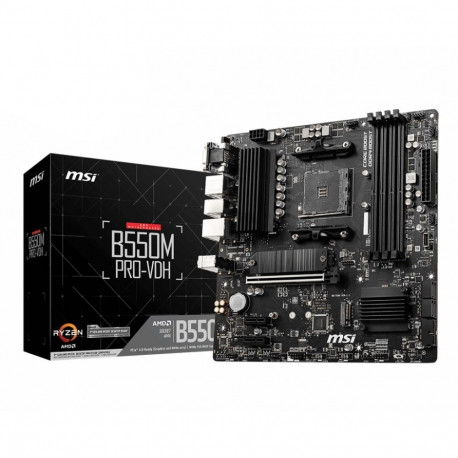MSI B550M PRO-VDH AMD B550 Socket AM4 micro ATX emaplaat