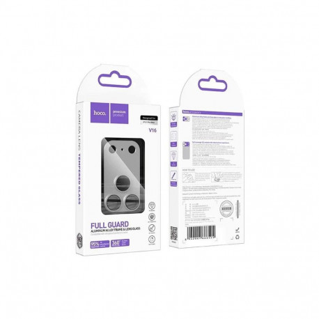 Kaamera kaitseklaas Hoco iPhone 17 Pro Max Armor Metal, hõbe