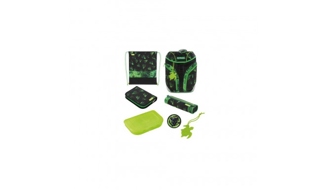 Herlitz SoftLight Plus Greenline Explorer school bag set Boy Polyester Black, Green