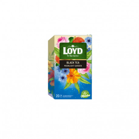 Must tee  LOYD, moonlight garden, 20x1,75 g, kahekambriline teekott ümbrikus