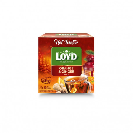 LOYD Puuviljamaitseline tee ,Hot Winter, apelsini ja ingveri , 15 x 3 g