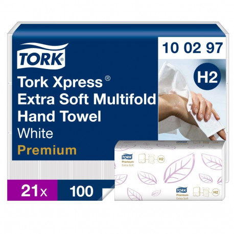 Lehtpaberrätikud Tork Xpress® Extra Soft Multifold, 21.2x34cm, 2-kih, 100 lehte H2 100297 (21 tk)