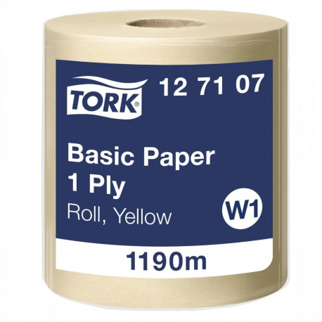 Tööstuslik rullpaber Tork Basic W1, 1190mx33cm, 1-kih, kollane