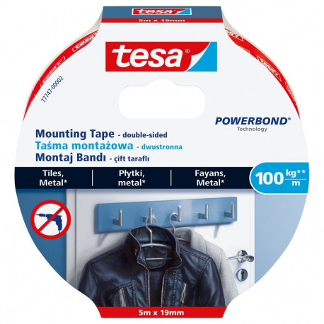Kinnitusteip kahepoolne Tesa Ultra Strong, 5m x 19mm