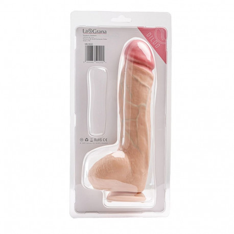 Simple Pleasure dildo z wbudowanym kręgosłupem cyberskóra kolor cielisty 25,5 cm