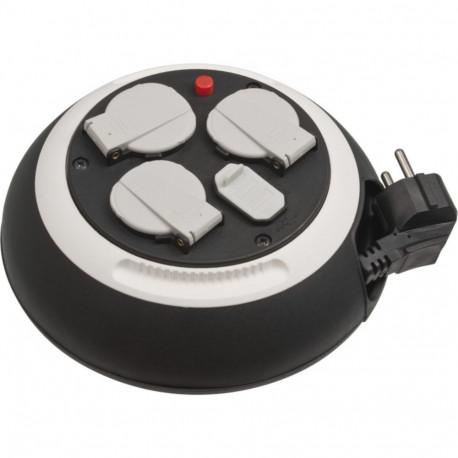 Brennenstuhl Comfort-Line mini cable drum CL-S 3-way (black/white, 3 meters, 2x USB-A)