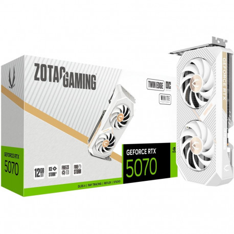 GeForce graafikakaart RTX 5070 Twin Edge OC, valge (DLSS 4, 3x DisplayPort, 1x HDM)