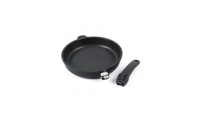 Induction frying pan with detachable handle
