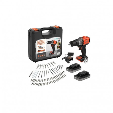 Black & Decker lööktrell BCD383D2XKA-QW 18V 2x 2.0Ah akut laetuse indikaatoriga 1A laadija ja 80 tar