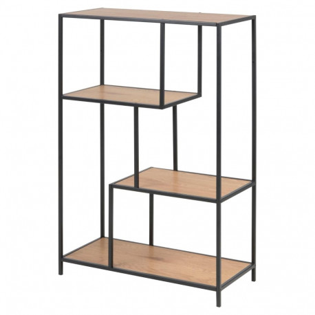 Riiul SEAFORD 77x35x114 cm, metsik tamm/must