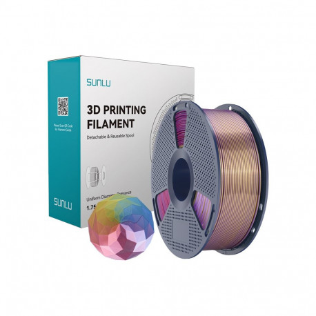 Sunlu PLA+ Silk Forth-Color Filament (blue-purple-red-gold)