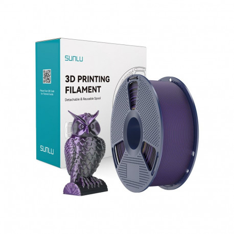 Sunlu PLA+ Silk Dual Color Filament (Black and Purple)