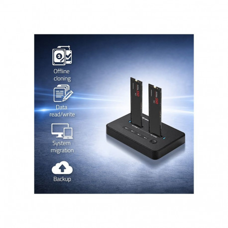 M.2 NVMe SSD docking station PCIe USB C DUAL