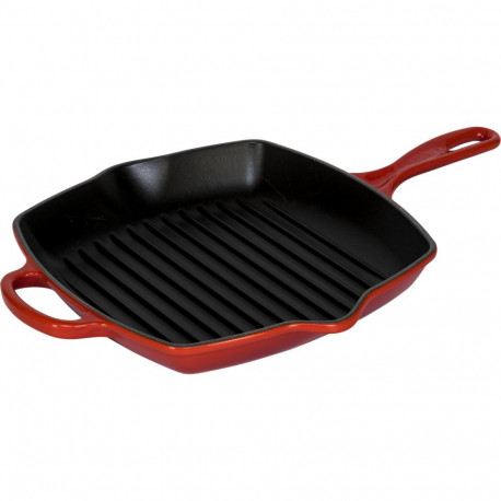 Le Creuset Grill Pan Cast Iron Square 26 cm cerise
