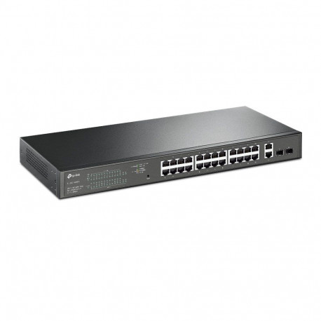 Networking Switch - TP-Link 28-Port Gigabit Easy Smart Switch, 24-Port PoE+, 250W, Black