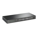 Networking Switch - TP-Link 28-Port Gigabit Easy Smart Switch, 24-Port PoE+, 250W, Black