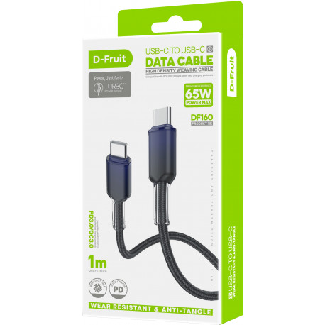 D-Fruit cable USB-C - USB-C DF160 1m, dark blue