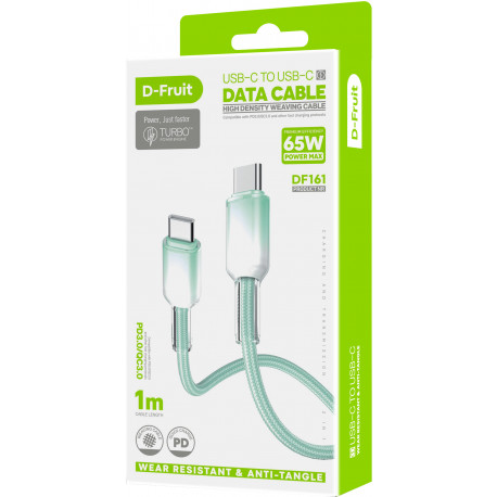 D-Fruit kaabel USB-C - USB-C DF161 1m, heleroheline