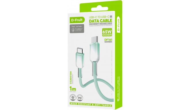 D-Fruit cable USB-C - USB-C DF161, light green