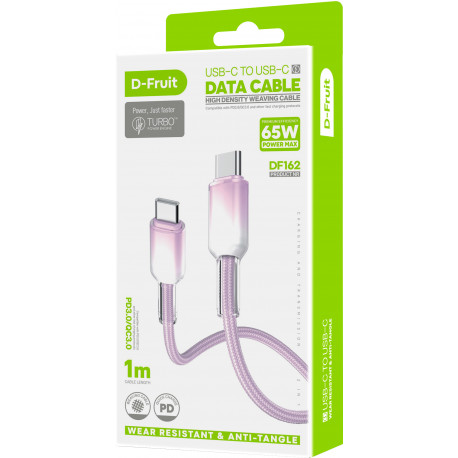 D-Fruit kaabel USB-C - USB-C DF162 1m, lilla