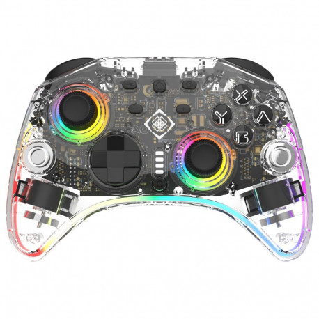 Deltaco mängukontroller 2 C Taste Switch juhtmevaba RGB, läbipaistev