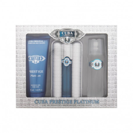 Cuba Prestige Platinum Eau de Toilette (90ml) (EDT 90 ml + Shower Gel 200 ml + After Shave Lotion 10
