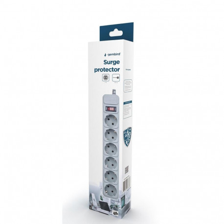 PROTECTOR POWER SURGE 1.8M/6OUTL SPG6-B-6C GEMBIRD