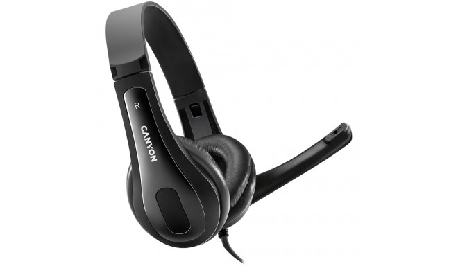CANYON PC headset CHSU-1 PC Mic USB 2m Black