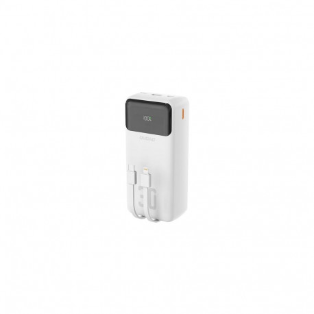 Dudao K15Max 30000mAh PD 22.5W Powerbank with USB-C and Lightning Cables White