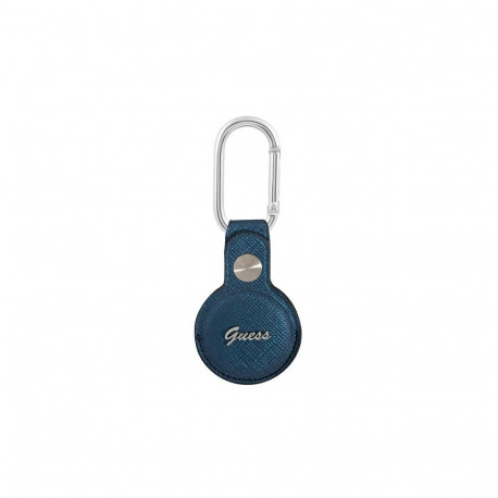 Guess Saffiano Vintage Script AirTag case - blue