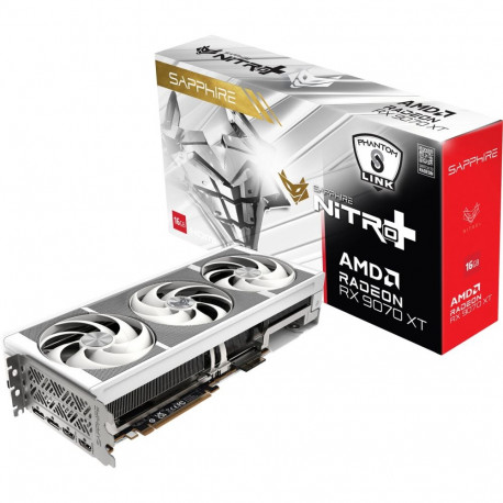 Sapphire Radeon RX 9070 XT Nitro+ Phantom Link Polar OC (white, RDNA4, GDDR6, 2x DisplayPort, 2x HDM