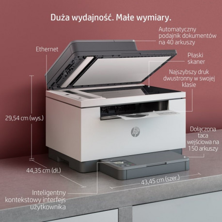 Multifunction Printer - HP LaserJet MFP M234sdn, 30 PPM, 40-Sheet ADF, Black and White