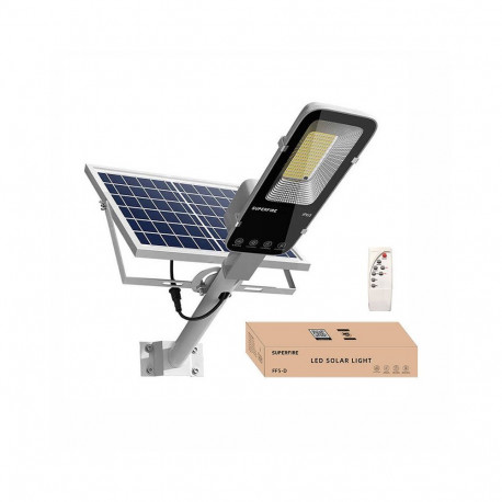 Outdoor Solar Lamp - Superfire FF5-D 1400 Lm, 20000 mAh, IP65 Water Resistant Black
