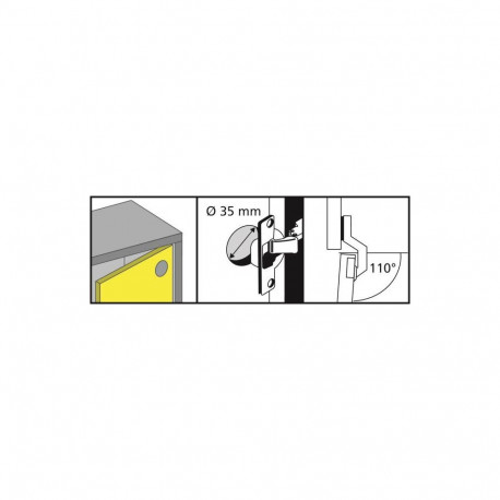 Sisehing clip pehme sulgumisega D35 110° 2tk
