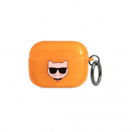 Etui Karl Lagerfeld Choupette Head na AirPods Pro cover - pomarańczowe