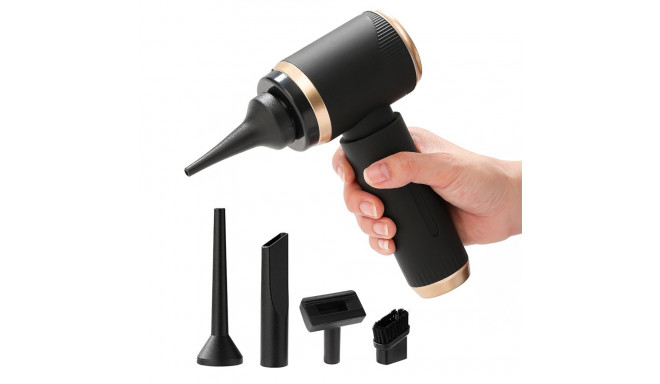Mini Foldable Handheld Car Vacuum Cleaner with Blower Function - Black