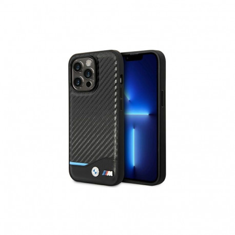 Etui BMW Leather Carbon na iPhone 14 Pro Max - czarne