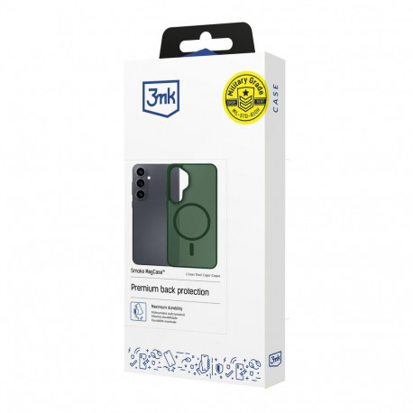 3mk Smoke MagCase for Samsung Galaxy S25 - Green-Translucent