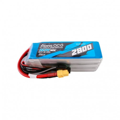 Gens ace G-Tech 2800mAh 22.2V 60C 6S1P Lipo Battery Pack with XT60 plug