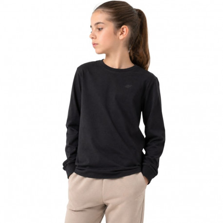 4F tüdrukute pikkade varrukatega särk F460 4FJWMM00TLONF460 20S 146cm, süsimust